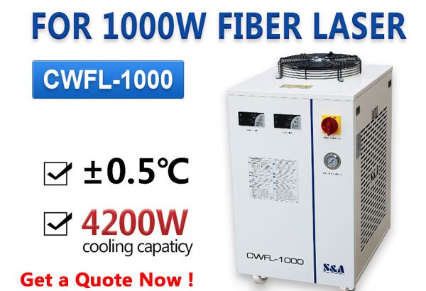 Air cooled laser water chiller for 1KW fiber laser